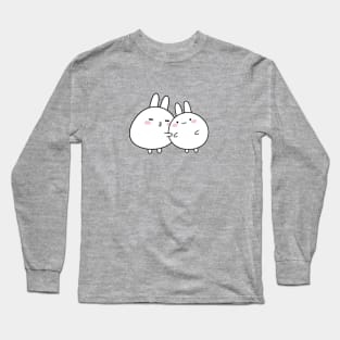 Cute rabbit couple, Cute white rabbit, Valentines day, Cute sticker, Kawaii rabbit Long Sleeve T-Shirt